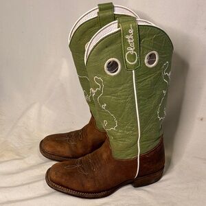 Olathe Boot Co. Western Cowboy Boots Green Size 2 Green Brown